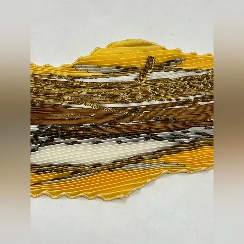 Hermes Plisse Silk Scarf Jardin Creole Carre 90 Pleaded Valerie Dawlat Dumoulin - Picture 11 of 16
